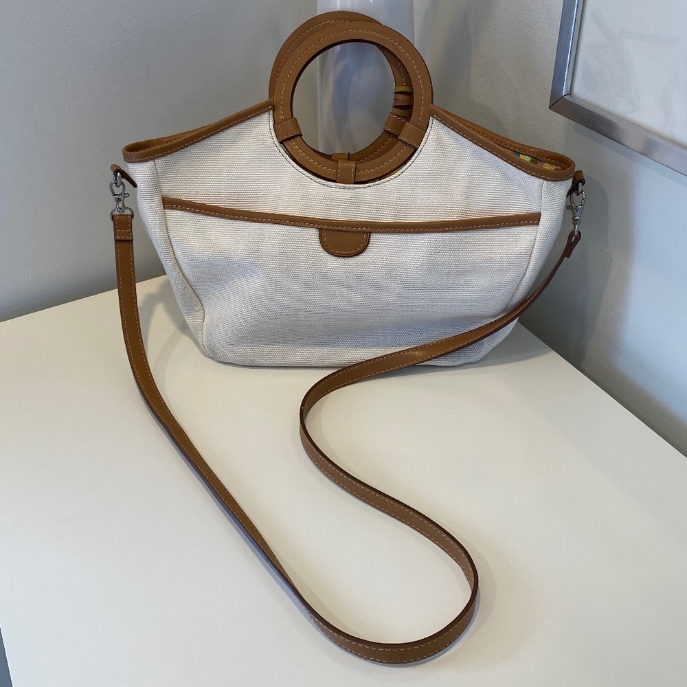 Fossil Coated Canvas and Leather Tote - Picture 1 of 16
